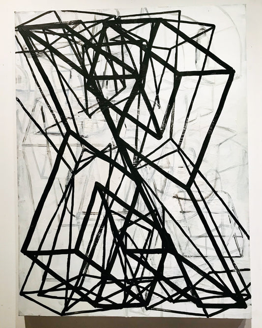 Variation by Harold Hollingsworth, black angular forms on a light background