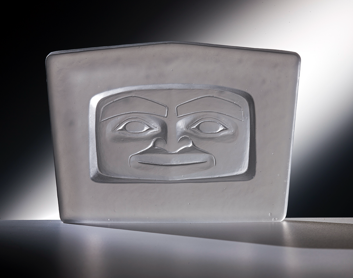 Spirit Face cast-glass sculpture by Preston Singletary
